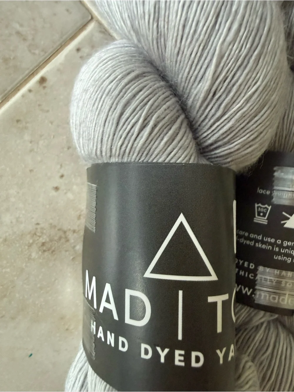 Mad Tosh Hand-Dyed Yarn Skeins in Soft Gray - Astrid Grey